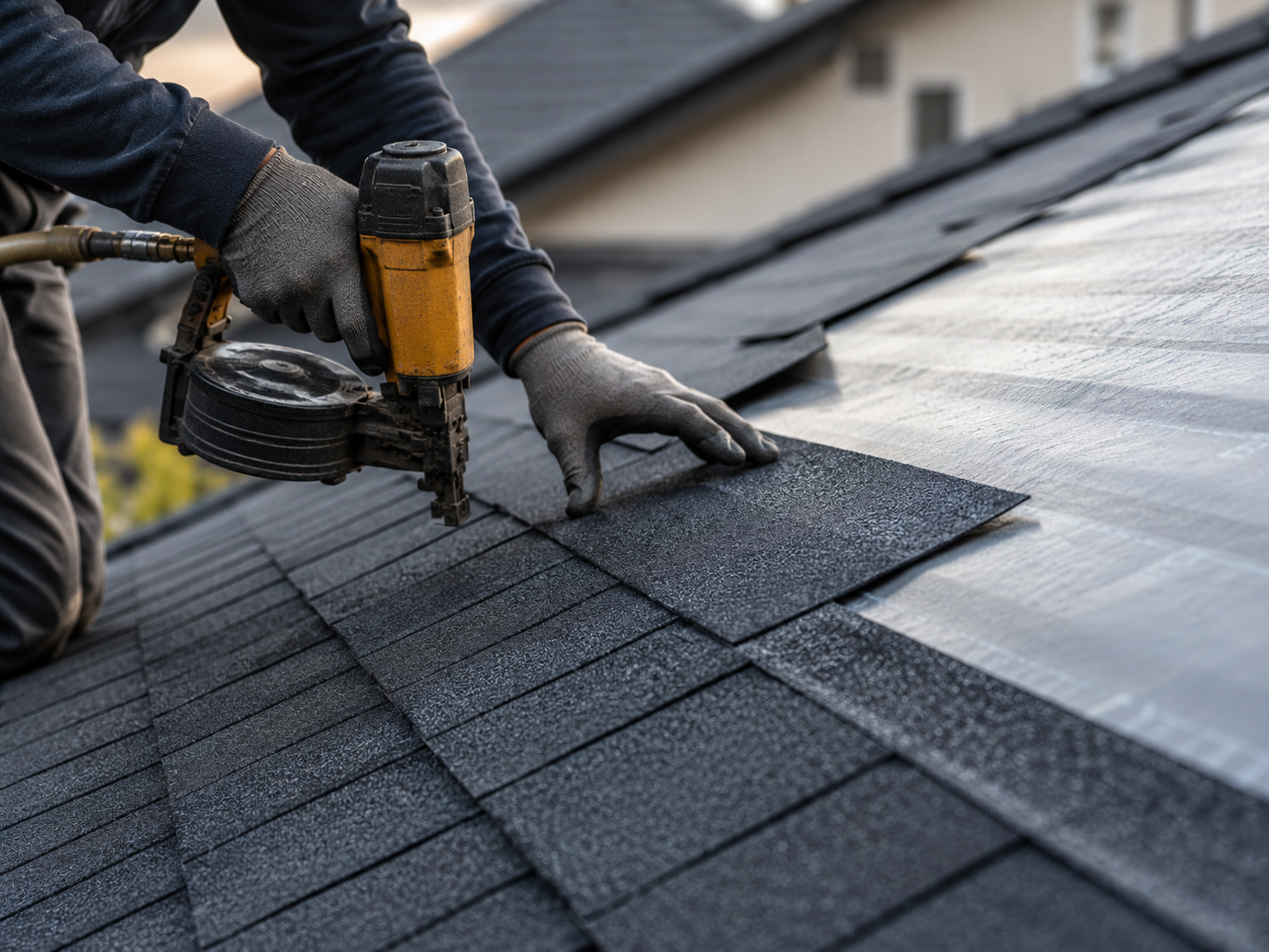 Installing new roof sheeting on a Brisbane home